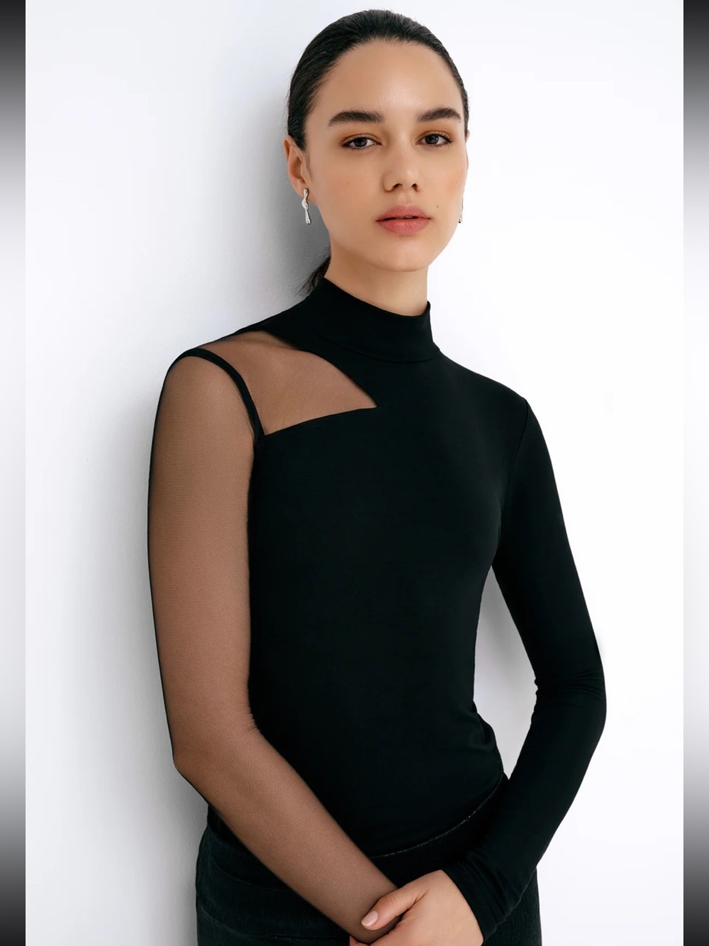 Marcella Ysabel top - one sleeve sheer